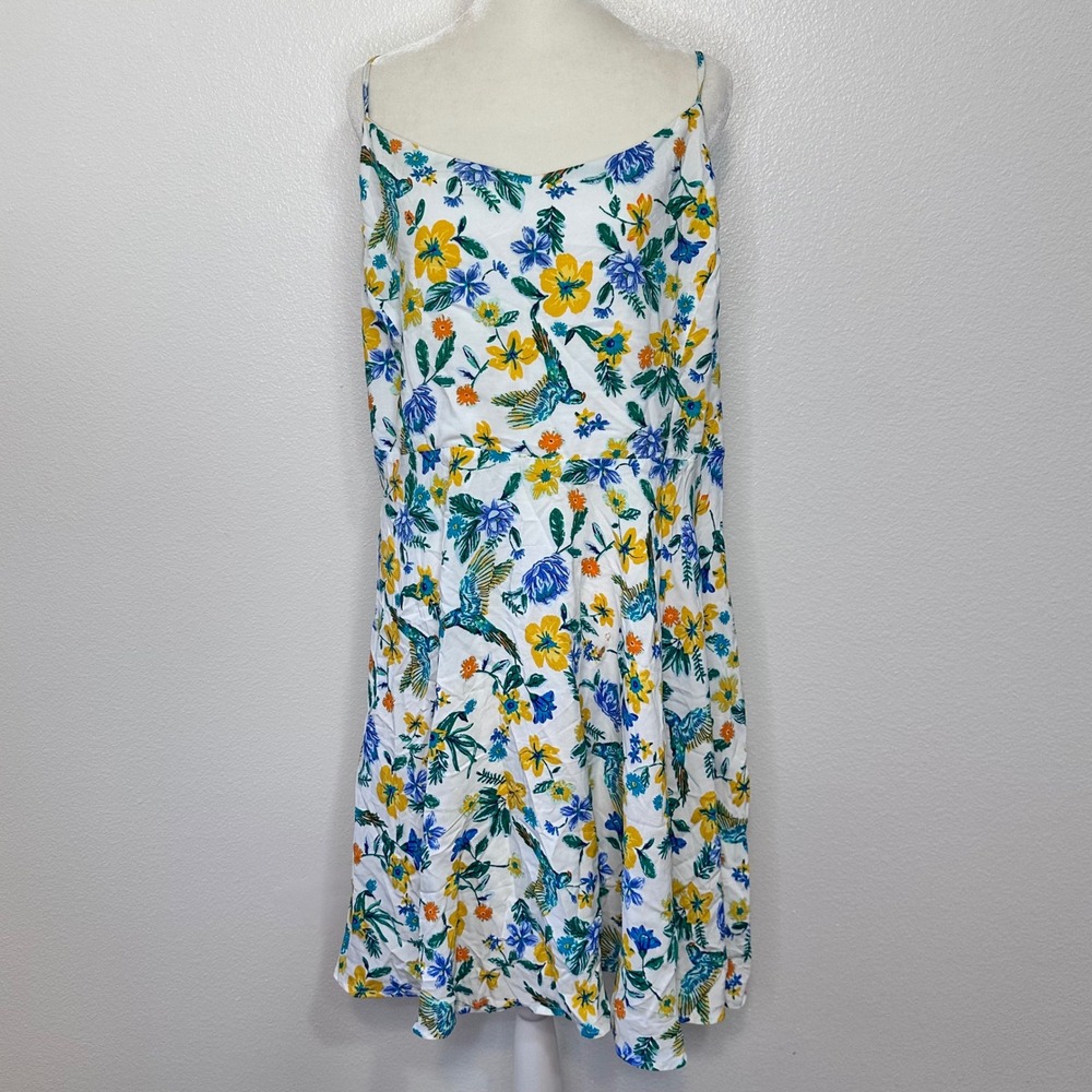 Summer Boho Beachy Floral Cottagecore Sundress Women XXL White Multi